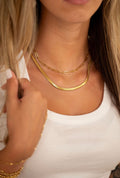 Herringbone & Paperclip Layered Necklace Stack